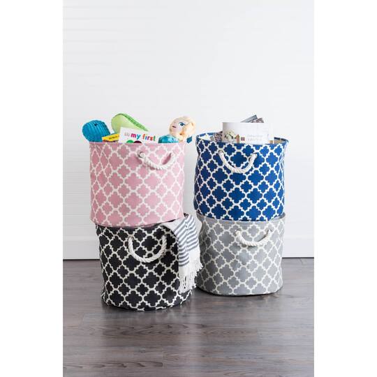 DII® 9" Gray Lattice Fabric Bin